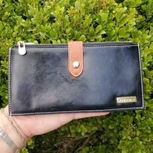 ANDOILT Women's Genuine Leather Wallet RFID Blocking Credit Card Holder Zipper